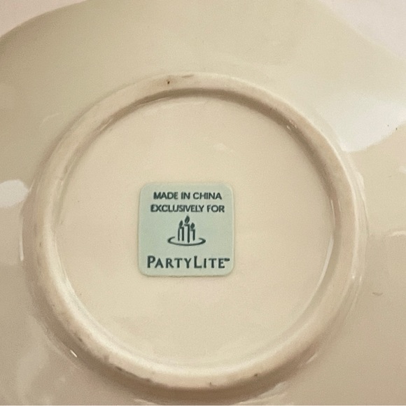 Partylite Tea for Two Votive Candle Teapot Teacup Saucer Set Ivory Gold 6 Pieces - Picture 12 of 14